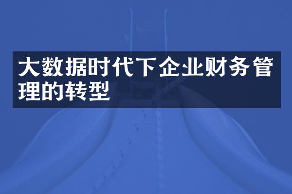 大数据时代下企业财务管理的转型