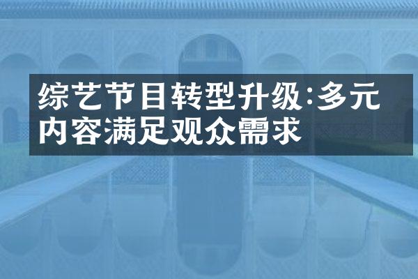 综艺节目转型升级:多元化内容满足观众需求