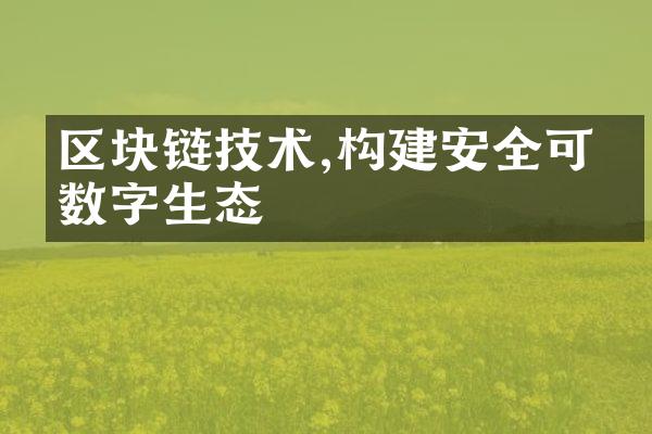 区块链技术,构建安全可信数字生态