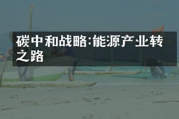 碳中和战略:能源产业转型之路