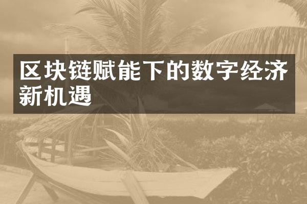 区块链赋能下的数字经济新机遇