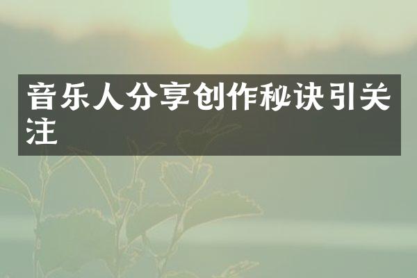 音乐人分享创作秘诀引关注