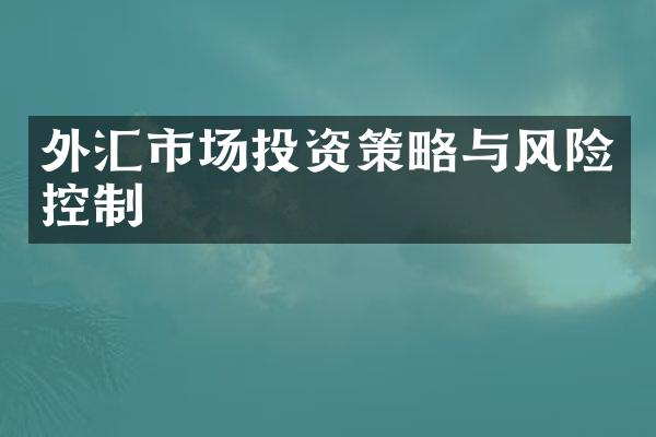 外汇市场投资策略与风险控制