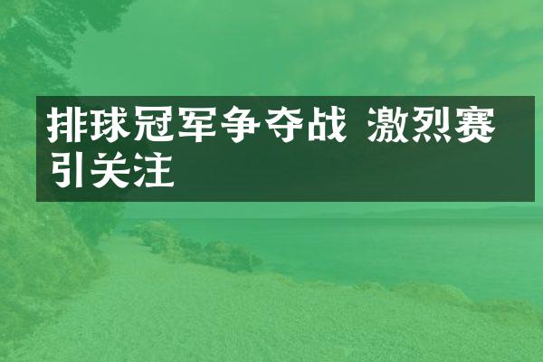 排球冠军争夺战 激烈赛事引关注