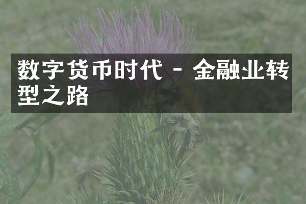 数字货币时代 - 金融业转型之路