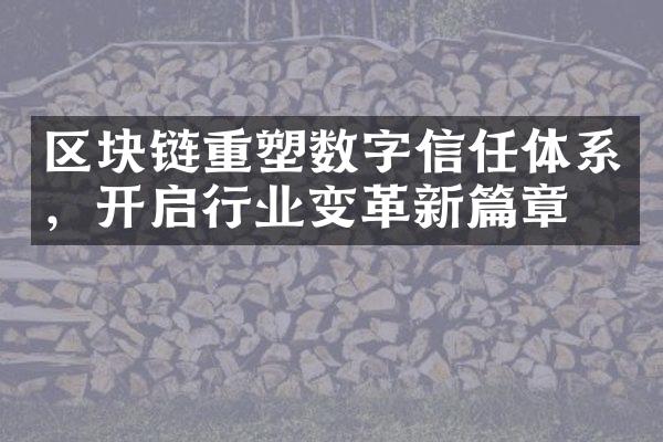 区块链重塑数字信任体系，开启行业变革新篇章