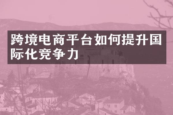 跨境电商平台如何提升国际化竞争力