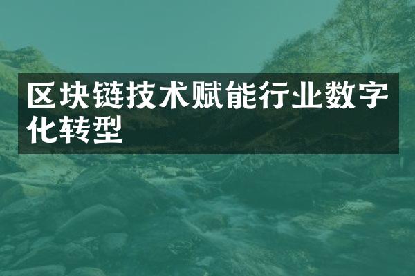 区块链技术赋能行业数字化转型