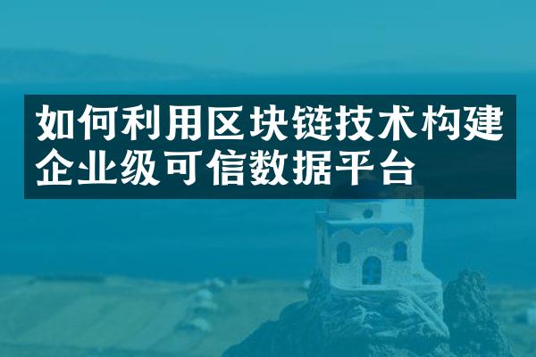 如何利用区块链技术构建企业级可信数据平台