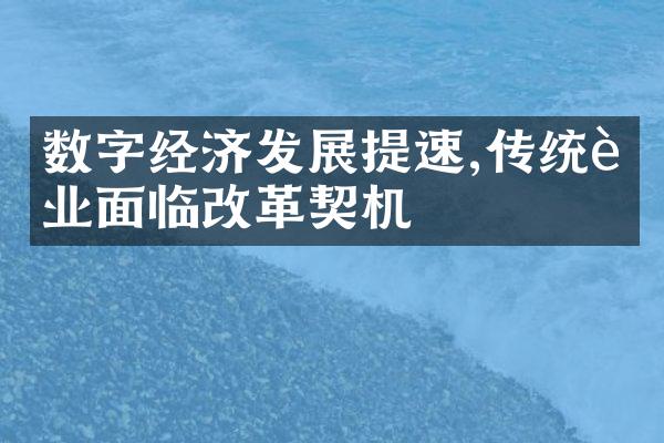 数字经济发展提速,传统行业面临改革契机