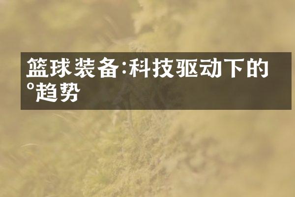 篮球装备:科技驱动下的新趋势