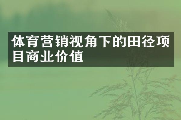 体育营销视角下的田径项目商业价值