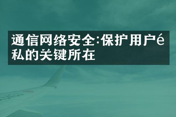 通信网络安全:保护用户隐私的关键所在