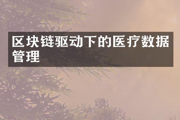 区块链驱动下的医疗数据管理