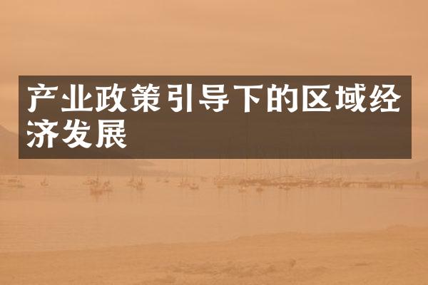 产业政策引导下的区域经济发展