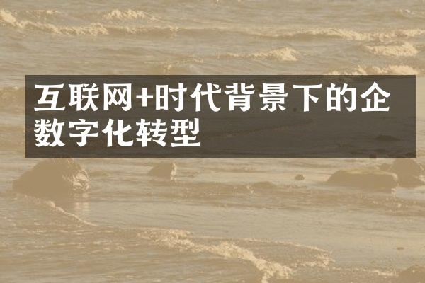 互联网+时代背景下的企业数字化转型