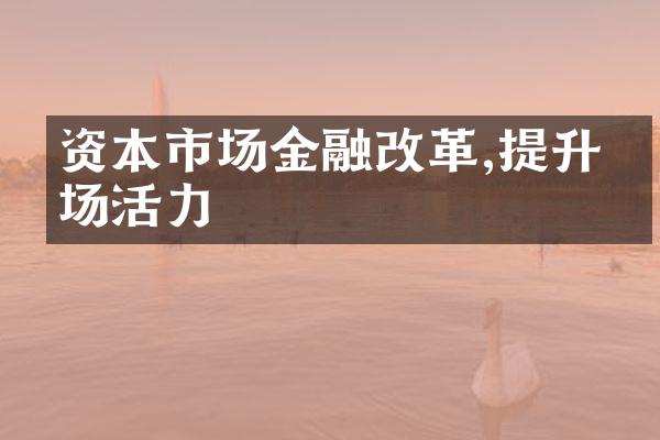 资本市场金融改革,提升市场活力