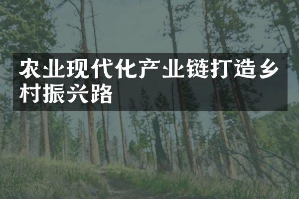 农业现代化产业链打造乡村振兴路