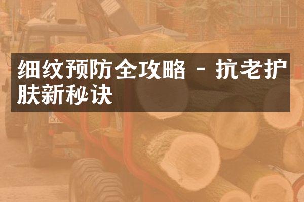 细纹预防全攻略 - 抗老护肤新秘诀