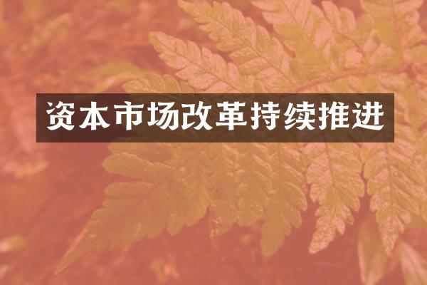 资本市场持续推进