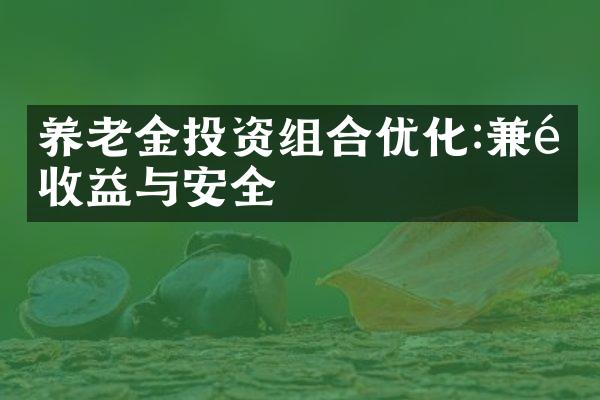 养老金投资组合优化:兼顾收益与安全