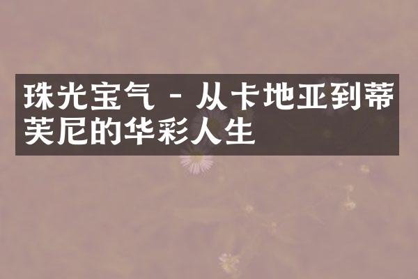 珠光宝气 - 从卡地亚到蒂芙尼的华彩人生