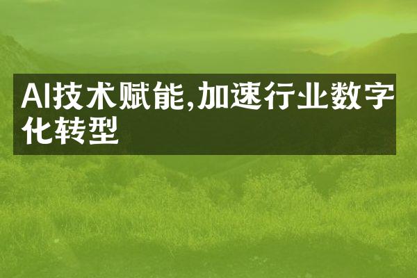 AI技术赋能,加速行业数字化转型