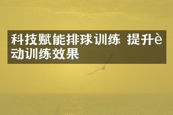 科技赋能排球训练 提升运动训练效果