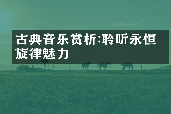 古典音乐赏析:聆听永恒的旋律魅力