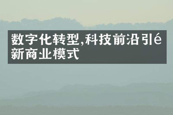 数字化转型,科技前沿引领新商业模式