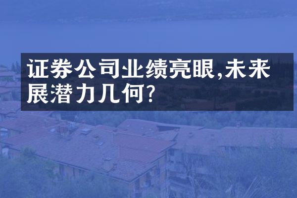 证券公司业绩亮眼,未来发展潜力几何?