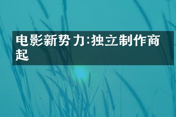 电影新势力:独立制作商崛起