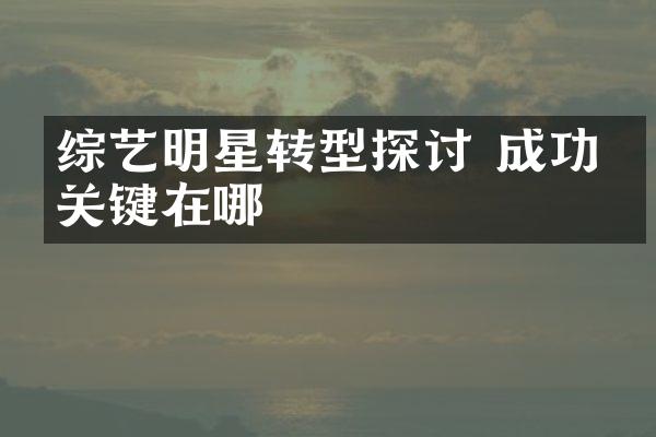 综艺明星转型探讨 成功的关键在哪