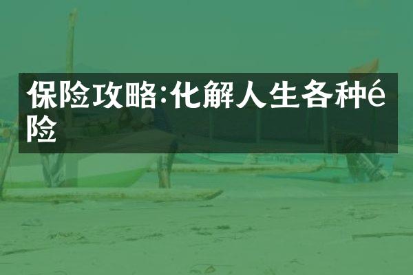 保险攻略:化解人生各种风险