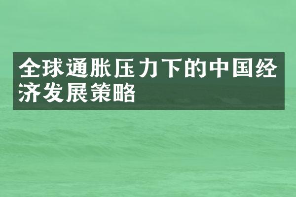 全球通胀压力下的中国经济发展策略