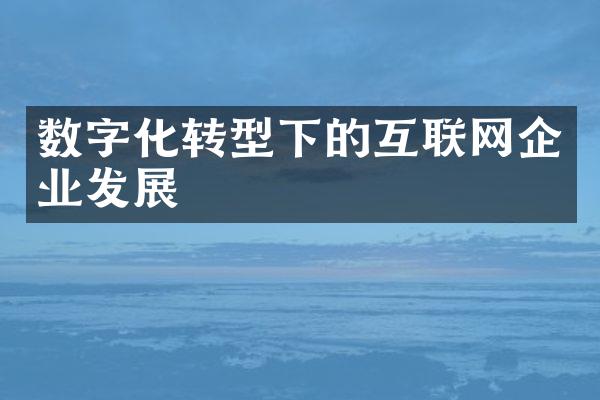 数字化转型下的互联网企业发展