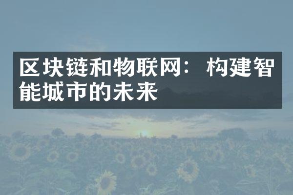 区块链和物联网：构建智能城市的未来