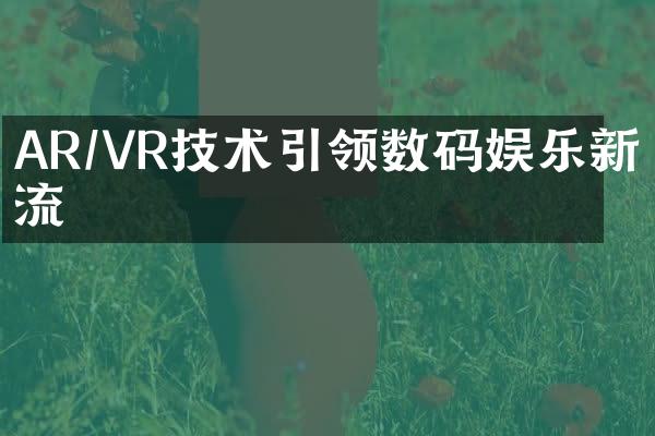 AR/VR技术引领数码娱乐新潮流