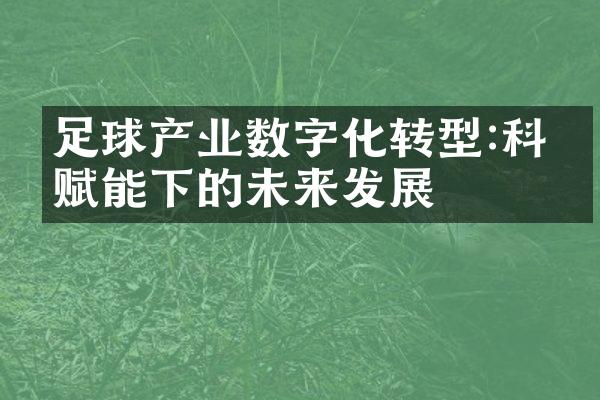 足球产业数字化转型:科技赋能下的未来发展