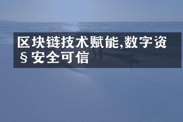 区块链技术赋能,数字资产安全可信