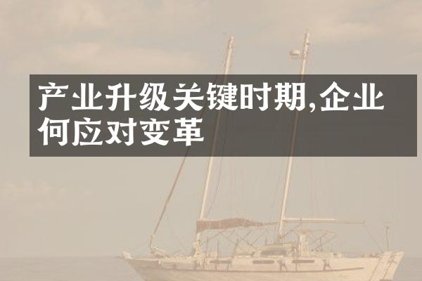 产业升级关键时期,企业如何应对变革