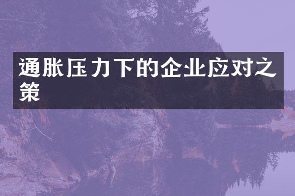 通胀压力下的企业应对之策