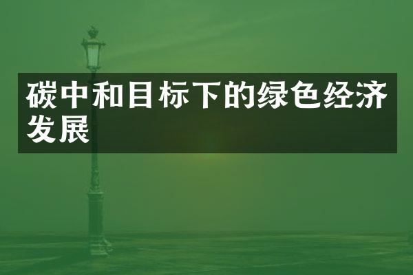 碳中和目标下的绿色经济发展