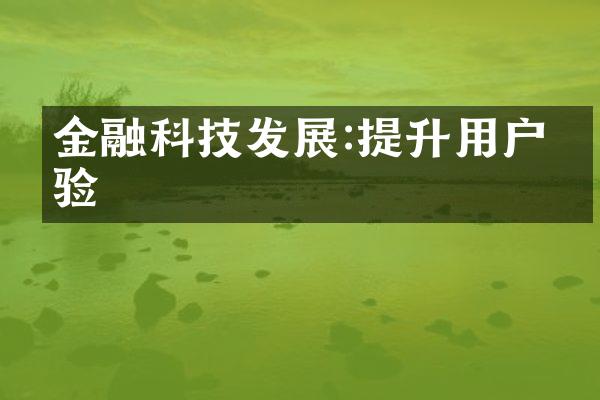 金融科技发展:提升用户体验