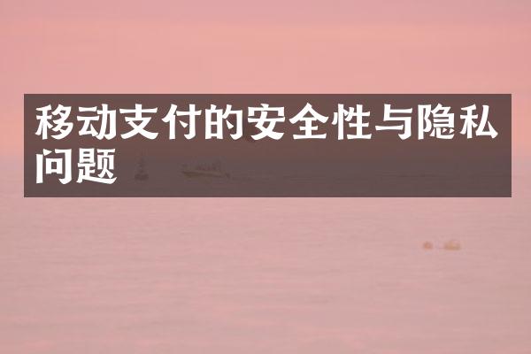 移动支付的安全性与隐私问题