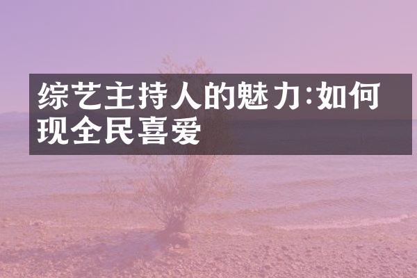 综艺主持人的魅力:如何实现全民喜爱