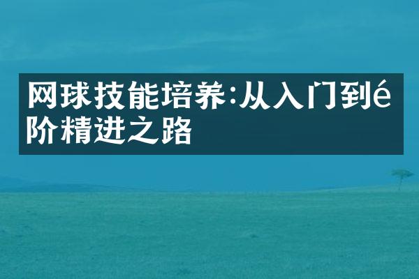 网球技能培养:从入门到高阶精进之路