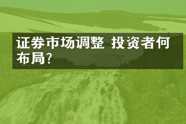 证券市场调整 投资者何时布局?