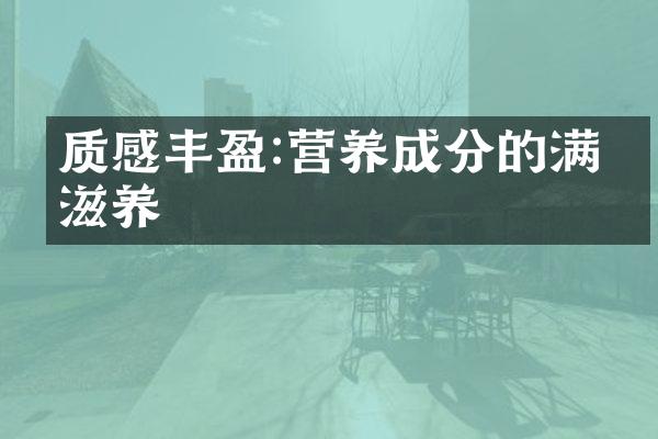 质感丰盈:营养成分的满满滋养