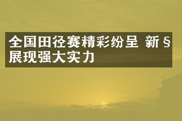 全国田径赛精彩纷呈 新秀展现强实力